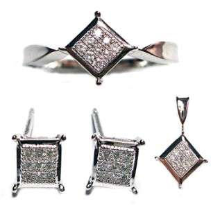 REAL 14KT WHITE GOLD DIAMONDS WHITE G COLOR SI1 CLARITY , SET , RING,EARRING, PENDANT