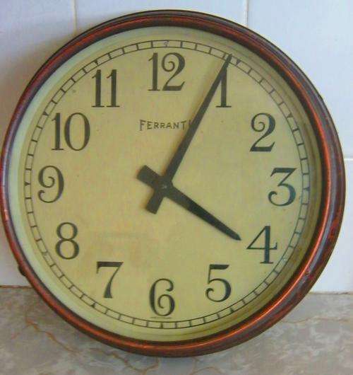LARGE FERRANTI COPPER WALL CLOCK-MAYBE SAR