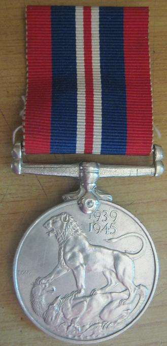2nd WW Service Medal with Ribbon   Issued To M J Barnard