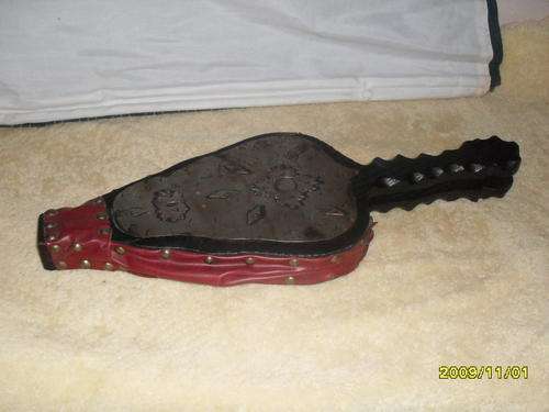 LOVELY BRASS AND WOODEN BELLOWS. SEE DETAIL