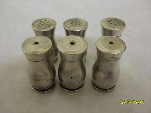 CUTE LOUIS PLATED SALT & PEPPER SETS.