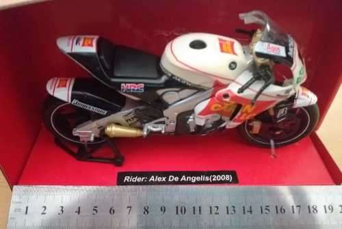NEWRAY HONDA  #15 ALEX DE ANGELIS 2008 RC212V MOTOGP DIE-CAST MOTORCYCLE 1:12