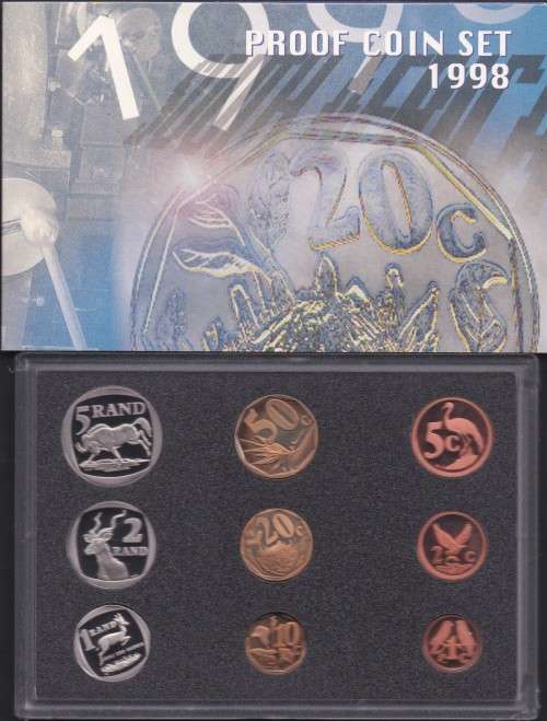 # 1998 SOUTH AFRICAN PROOF COIN SET AS ISSUED BY SA MINT #