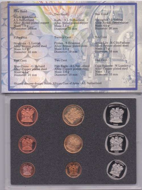 # 1998 SOUTH AFRICAN PROOF COIN SET AS ISSUED BY SA MINT #