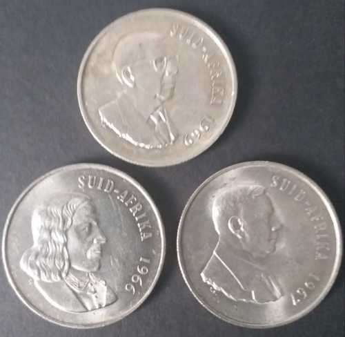 # R1 - 1966, 1967 & 1969 - 3 x R1 SILVER COINS (Bid per Coin to Take All) #