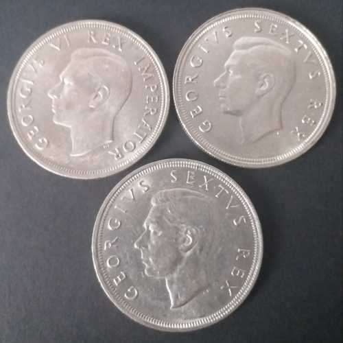 # 5 SHILLINGS - 1947, 1948 & 1949 - 3 x 5 SHILLINGS SILVER COINS (Bid per Coin to Take All) #