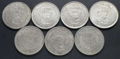 # 2.5 SHILLINGS - 1952, 53, 54, 55, 56, 57 & 58 - 7 x 2.5 SHILLINGS SILVER COINS (Bid per Coin) #
