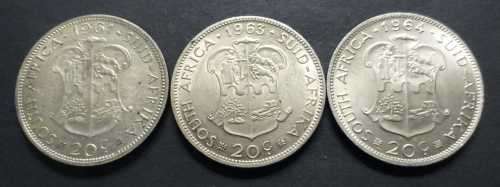 # 20c - 1961, 63 & 64 - 3 x 20c SILVER COINS (Bid per Coin) #