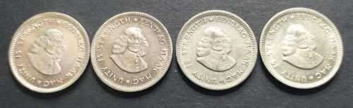 # 5c - 1961, 62, 63 & 64 - 4 x 5c SILVER COINS (Bid per Coin) #