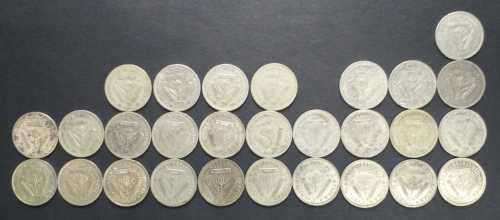 3 Pence - 1929, 32, 33, 34, 35, 37, 38, 39, 40-49 & 50-59 - 28 x 3 Pence SILVER COINS