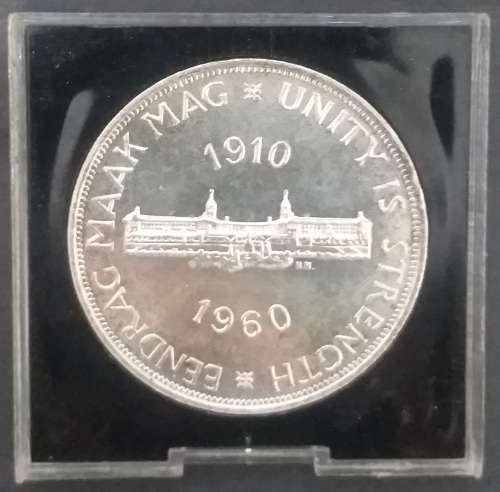 SILVER - 5 Shillings - 1960 UNC in Holder