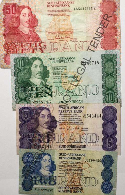Collection of S.A. Banknotes - G de Kock