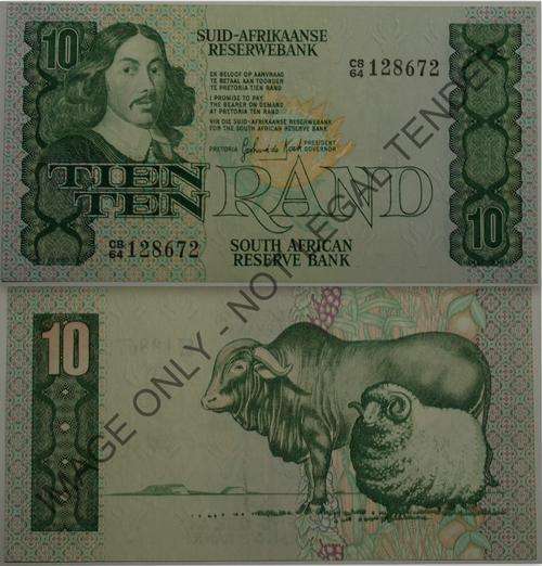 #  G. de KOCK - 10 Rand  - Afr/Eng  -  1984 - 3rd ISSUE  - C8/64 - UNC   #