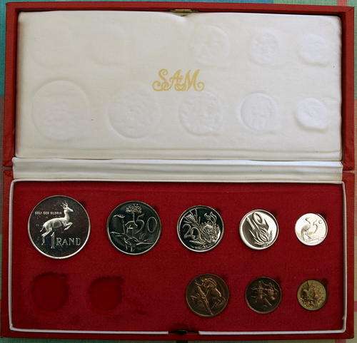 #  1972 - PROOF SET WITH SILVER R1 - IN RED SA MINT BOX (No Gold)    #
