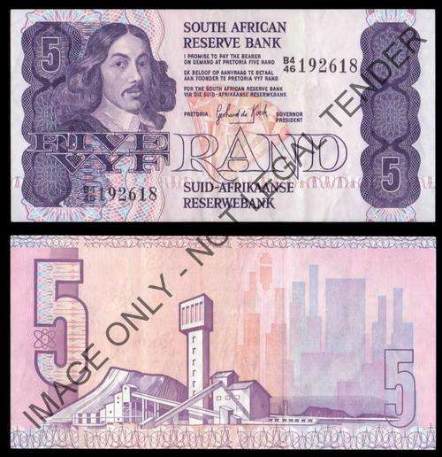 #  GPC de KOCK  - Five Rand (Eng/Afr)  -  1984 - 3rd ISSUE  -  B4/46  -  VF  #