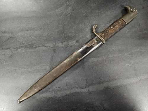 German Rare KS98 ERFURT Sawback Bayonet + Sheath No: KS11156