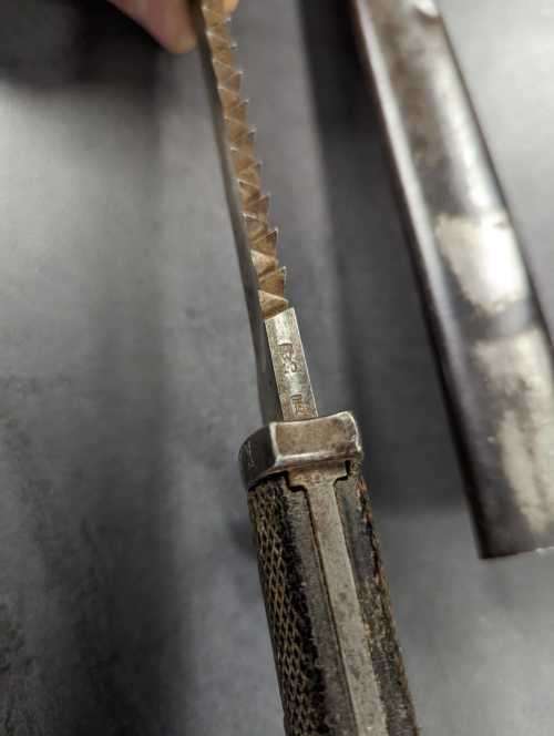 German Rare KS98 ERFURT Sawback Bayonet + Sheath No: KS11156