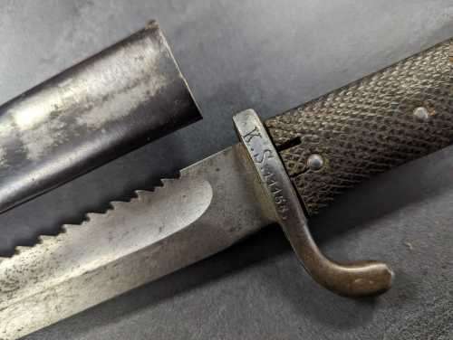 German Rare KS98 ERFURT Sawback Bayonet + Sheath No: KS11156