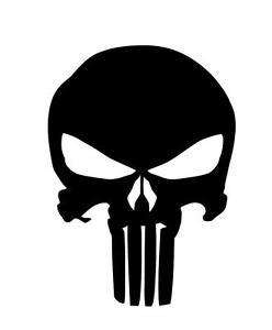 The Punisher Skull Vinyl Sticker - SMALL 75mm x 56mm
