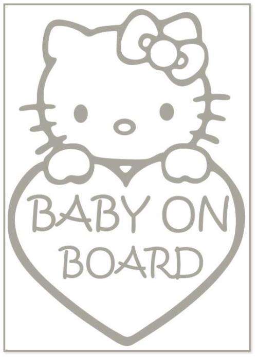 Hello Kitty Baby on Board Vinyl Sticker