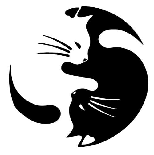 Yin Yang Cats Vinyl Sticker (LARGE)