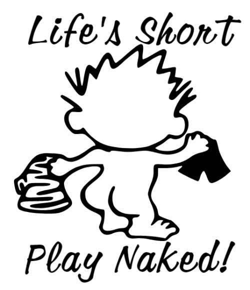 Life's Short, Play Naked Vinyl Sticer