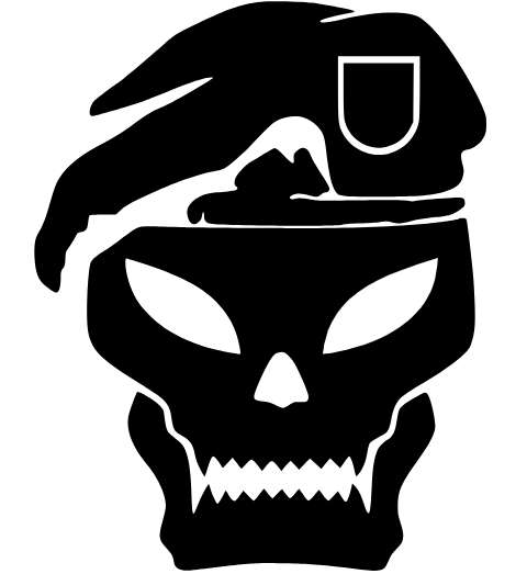 Call of Duty Black OPS Skull Vinyl Sticker - 4cm x 6cm