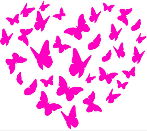 Butterflies in heart shape Vinyl sticker