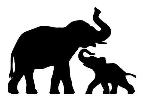 Mom & Baby Elephant Vinyl Sticker