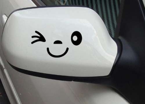 Winky Car Mirror Face 12cm x 8cm Set of 2