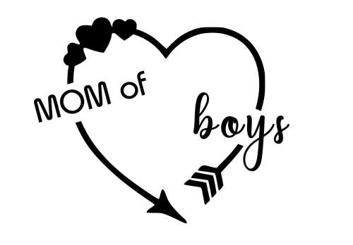MOM of boys Vinyl Sticker size 111mm x 140mm