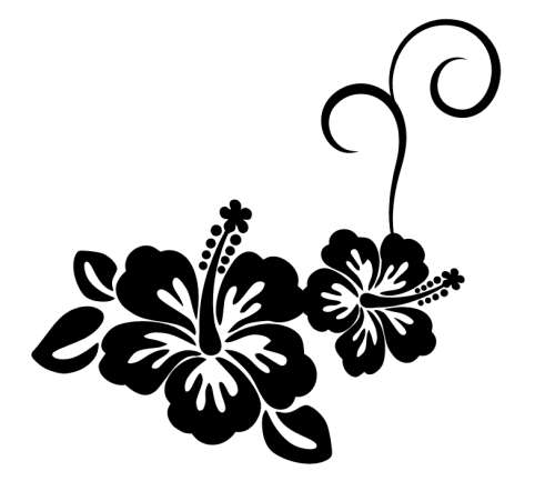 Hibiscus Vinyl Sticker size 132mm x 140mm