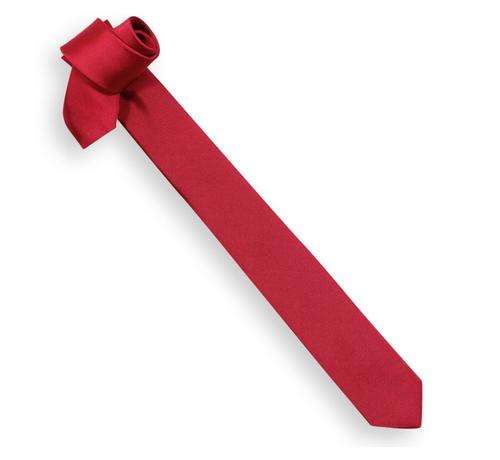 A Stunning, Sexy Red Skinny Satin Tie