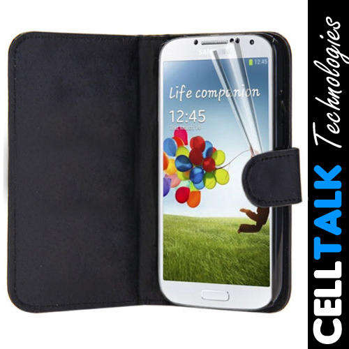 Flip Wallet Leather Case For Samsung Galaxy S4 Mini i9190 BLACK