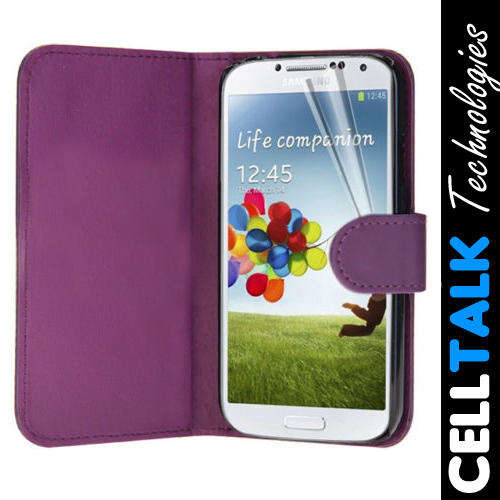Flip Wallet Leather Case For Samsung Galaxy S4 Mini i9190 PURPLE