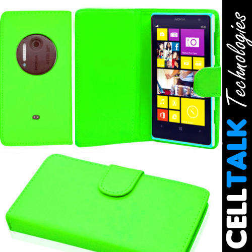Flip Wallet Leather Case For Nokia Lumia 1020 GREEN