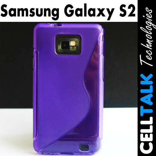 TPU S Line Soft Gel Silicone Case For Samsung Galaxy S2 PURPLE