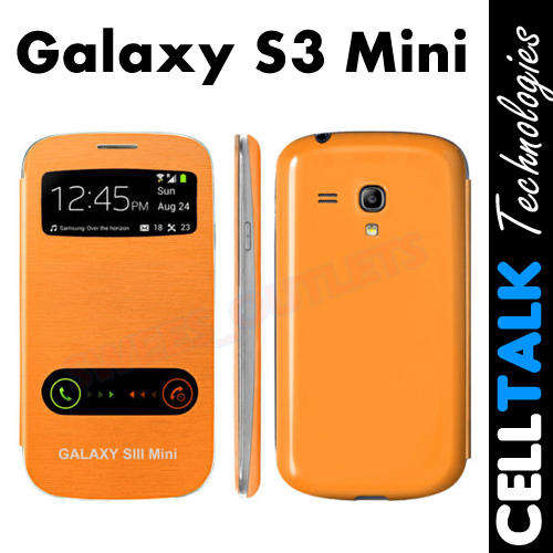 Samsung Galaxy S3 Mini I8190 Flip Window Case ORANGE