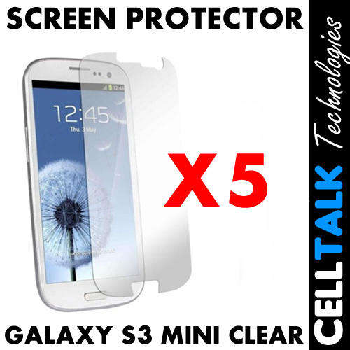 Pack of 5 X LCD Screen Guard Protector For Samsung Galaxy S3 Mini CLEAR