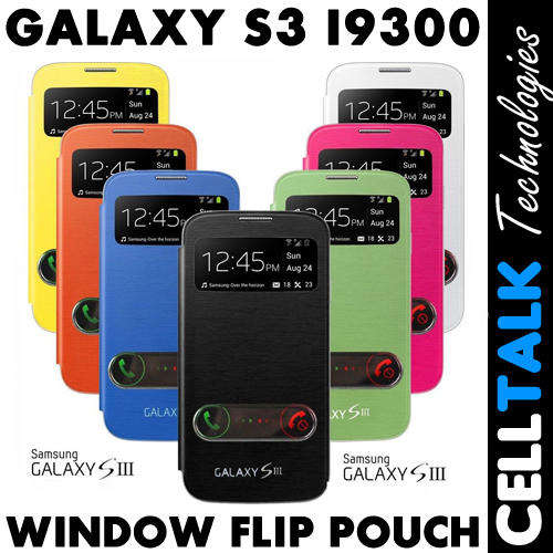 Flip Window Case For Samsung Galaxy S3 i9300 ASSORED COLOURS