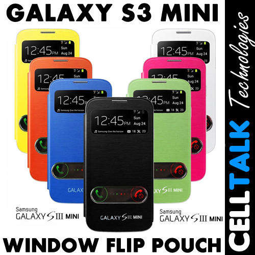 Flip Window Case For Samsung Galaxy S3 Mini i8190 ASSORED COLOURS