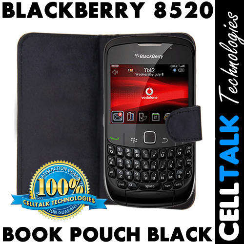 Flip Leather Book Case Pouch For Blackberry 8520 Curve BLACK