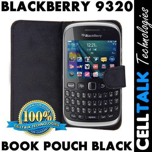 Flip Leather Book Case Pouch For Blackberry 9320 Curve BLACK