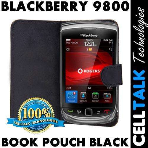 Flip Leather Book Case Pouch For Blackberry 9800 9810 Torch BLACK