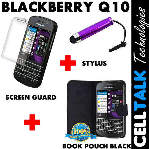** SPECIAL** Blackberry Q10 Flip Type Book Pouch + Screen Protector + Stylus **SPECIAL**