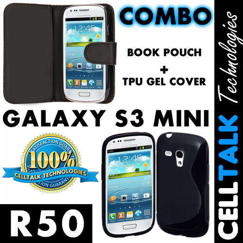 ** SPECIAL** Samsung Galaxy S3 MINI Flip Type Book Pouch + TPU Gel Cover Black **SPECIAL**