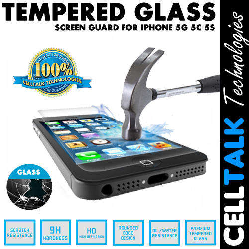 Tempered Glass Screen Guard Protector For iPhone 5G 5C 5S RETAIL PACK