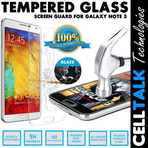 Tempered Glass Screen Guard Protector For Samsung Galaxy Note 3 RETAIL PACK