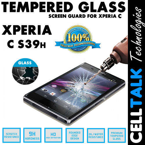 Tempered Glass Screen Guard Protector For Sony Xperia C S39h RETAIL PACK