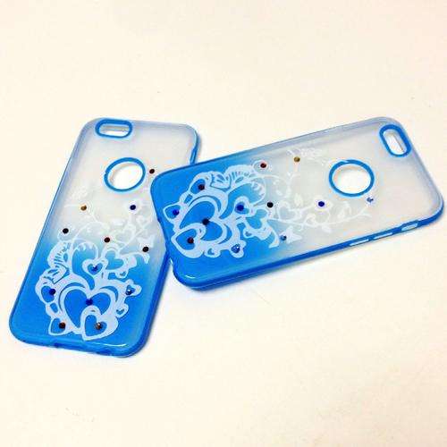 **iPhone 6 TPU Soft Skin Back Covers**Blue With Heart Design**